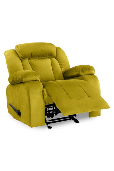Lazy Vibes MNZ5 | Velvet Rocking & Rotating Recliner Chair - Gold