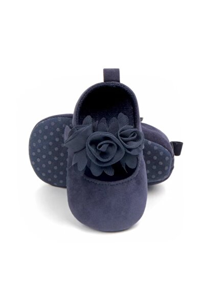 Superbaby Pantofiori bleumarine cu trandafirasi