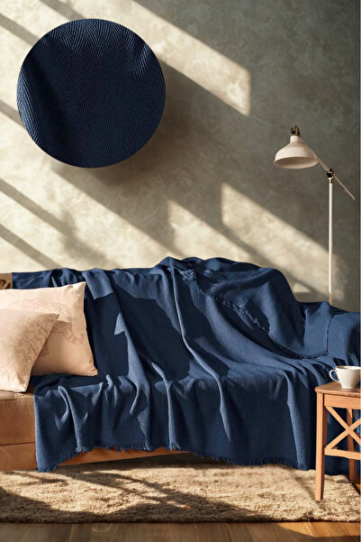 Cottexo Pamuklu Kaymaz Koltuk Çekyat Örtüsü&koltuk Şalı Çizgi Desenli 170x200