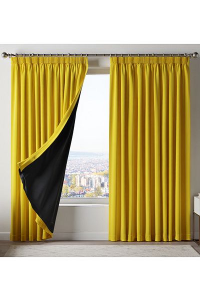 MebelPort Curtain Cortina de oprire Dauble Blackout cu o singură aripă 1x3 Cortina de fundal americană