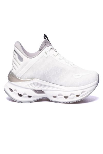 hummel 900683-9001 Hml Horizon Faux Leather and Textile Upper Surface Comfortable Sole White Women's Sports Shoes