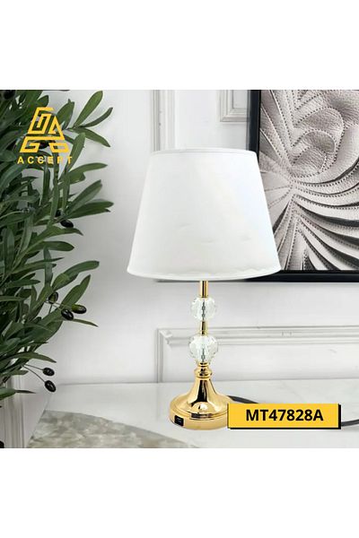 Generic أباجورة طاولة كريستال بتصميم أنيق تعمل بالكهرباء بقاعدة E27