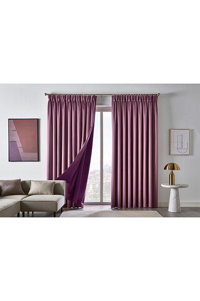MebelPort Curtain Dauble Blackout Blackout Curtain Single Kant 1X2 American Pleat Background Curtain