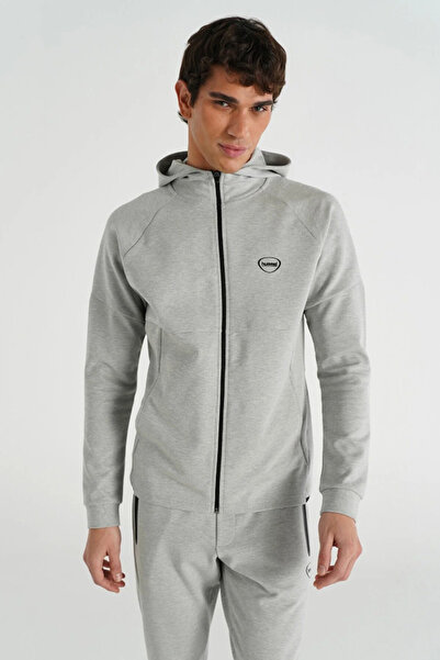 hummel 921257-2006 HMLINTER ZIP HOODIE Gri Erkek Regular Fit Kapüşonlu Fermua...