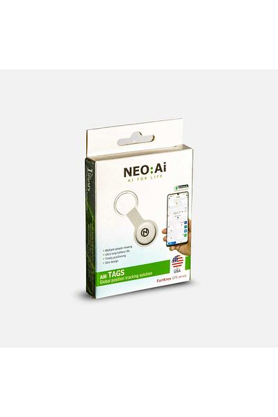 NEO:Ai Air Tags – Global GPS Tracker | FortKnox Series | Long Battery Life, Multi-Person View