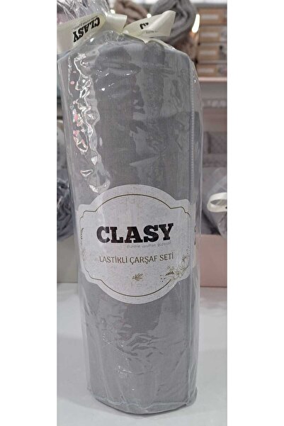 Clasy Ranforce Fitted Sheet Set Minel V3 Light Grey 160*200 cm
