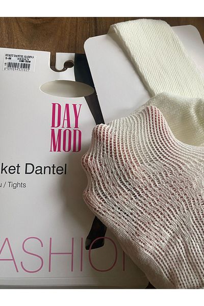 DAYMOD ÇORAP Чорапогащи с дантела и мрежест шарен дизайн Buket