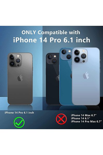 Generic Case Cover For iPhone 14 Pro with Magnetic Stand & Holder, Premium Silicone Hand Strap and Grip