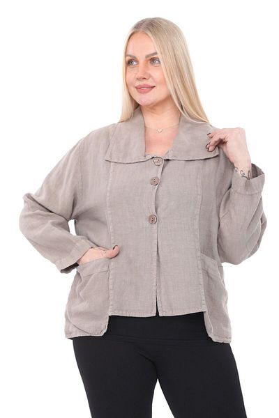 lovedrobe Plus Size Women's Tunic Jacket 22003-Mink - 46