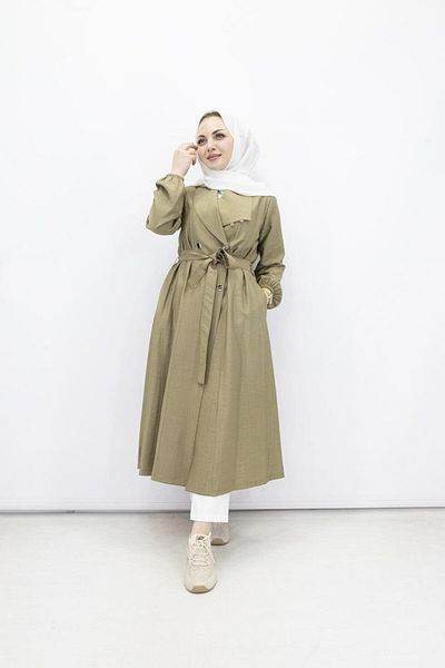feray kaya Ezel Strawberry Fabric Trench Coat