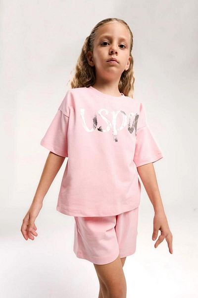 U.S. Polo Assn. Kids U.S. Polo Us2082-4 Girl's Bermuda Suit