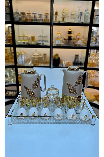 D&H 22-Piece Tea & Coffee Set – 2 Thermos Flasks, Cups, Tray, Sugar Bowl – Perfect for Serving