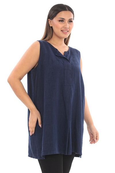 lovedrobe Plus Size Women's Tunic Blouse Navy Blue 22004-Navy Blue - 48