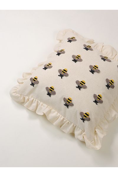 Galia Tasarım Κάλυμμα μαξιλαριού με ριχτάρι με βολάν Glitter Mini Bees