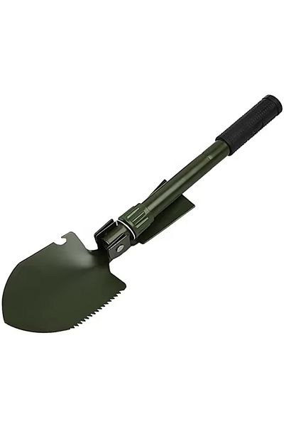 PUFO Army multifunctional folding shovel for camping, fishing, 40 cm, green