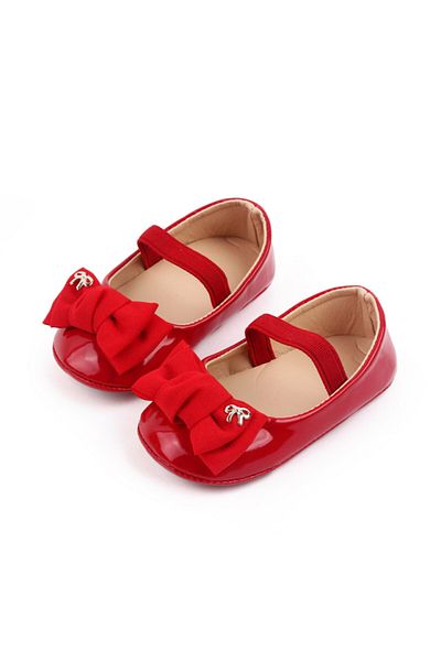 Superbaby Red patent leather shoes with bow