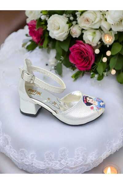 pediashoes Dívčí bavlněné princeznovské ilustrované večerní společenské boty na malém podpatku