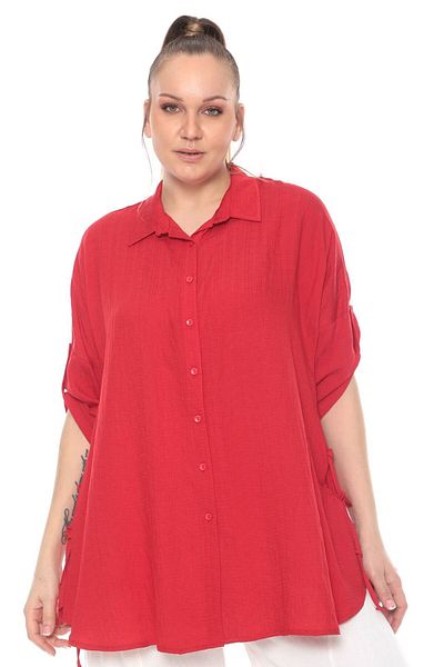 lovedrobe Women's Large Size Tunic 23094-Red - 46