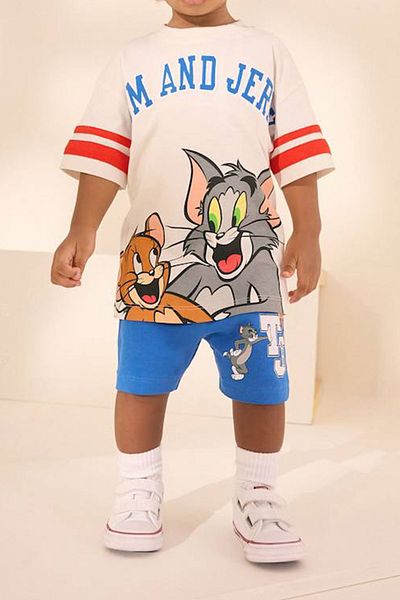Monila Boys Cotton Fabric Printed Tshirt and Shorts Bottom Top Set