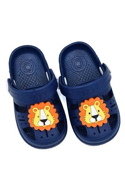meko aksesuar Navy Blue Kids Animal Figured Non-Slip Sole Sandals Slippers