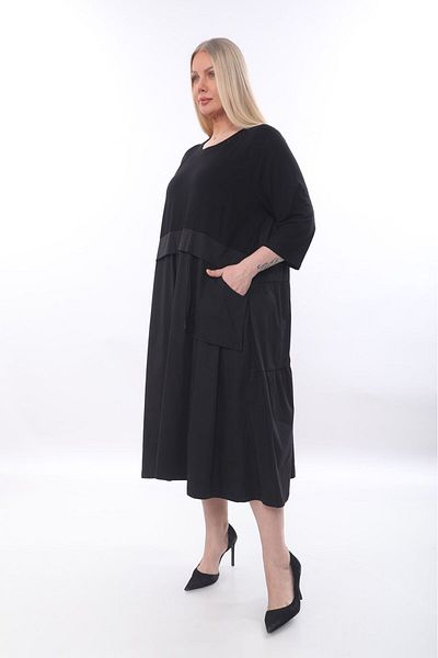lovedrobe Plus Size Women's Dress 24059 Black Wide Fit-Black - 52