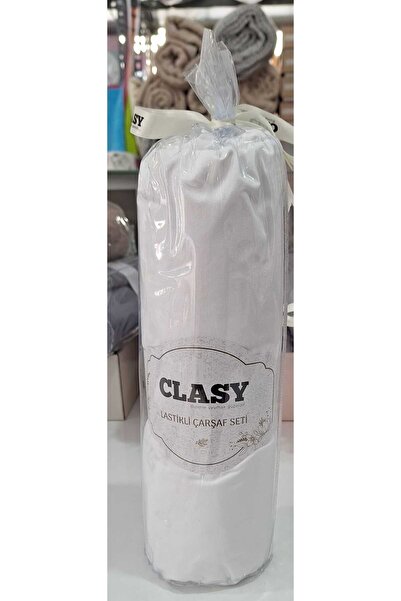 Clasy طقم شراشف مطاطية من رانفورس مينيل V17 أبيض 160*200 سم