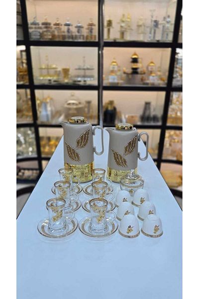 D&H 22-Piece Tea & Coffee Set – 2 Thermos Flasks, Cups, Tray, Sugar Bowl – Perfect for Serving