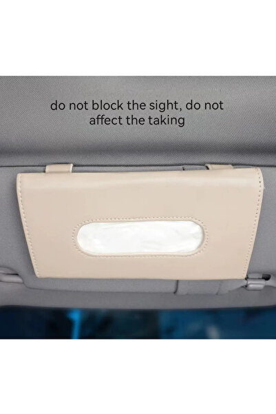ABYZ Elegant napkin holder for car sunshade, -leather, dimensions 23x12.5x2.5cm, color Beige