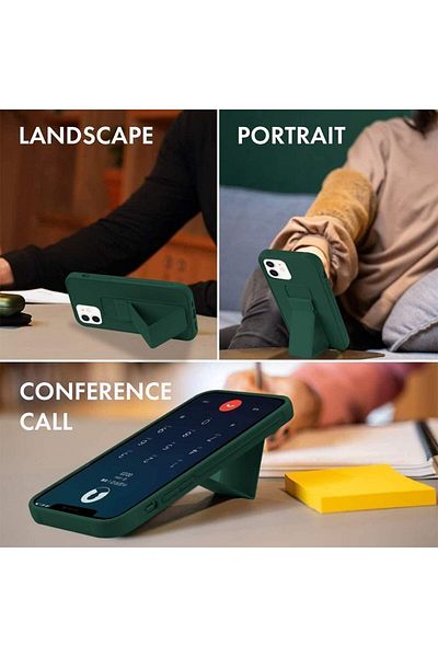 Generic Case Cover For iPhone 14 Pro with Magnetic Stand & Holder, Premium Silicone Hand Strap and Grip