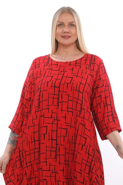 lovedrobe Plus Size Women's Dress 23027 Red-Red - 48