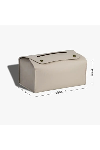 ABYZ Foldable napkin box, -leather, dimensions 18x11x8cm, beige color