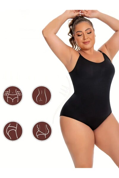 MİSTİRİK Mamey Model Waist Belly and Abdomen Firming Seamless Snap Fastener Corset Black Color8