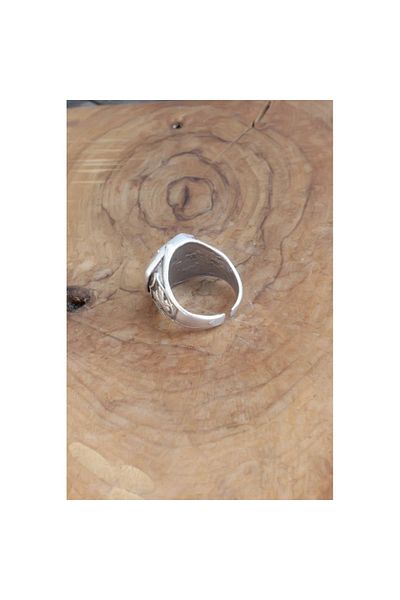 Skygo Ax Pattern Silver Color Adjustable Men's Ring - Tj-Ey537