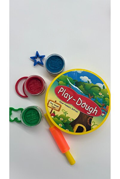kukids play dough %100 Doğal 3 Renk Oyun Hamuru+20x20 Mini Oyun Sofrası ve Me...