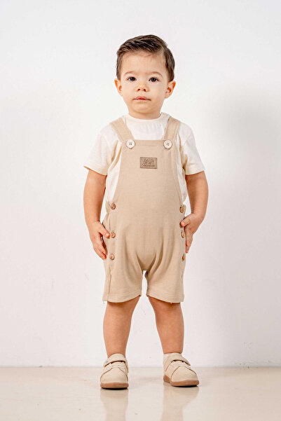 bombe Baby Girl Boy Beige-Beige Bottom Top Double Set