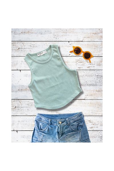 Mood Lab Women's Camisole Hollow Out Fitted Crop Top Tank Top