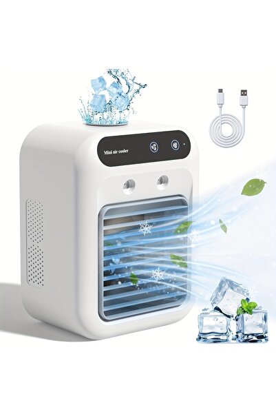 Buldug Kompakt Hava Soğutucu – 2 Kademeli Fan, 500ml Su Tankı, Düşük Gürültü, USB Şarjlı