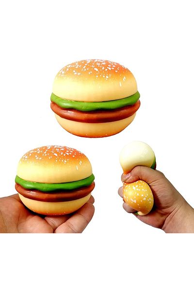 Generic Hamburger Stress Relief Squishy Toy – Super Soft & Slow Rising – Fun Stress Buster for Kids & Adults