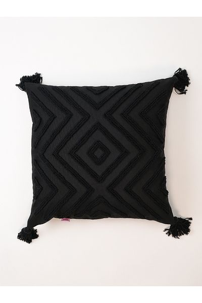Galia Tasarım Scandinavian I Punch Black Minimal Pillow Case
