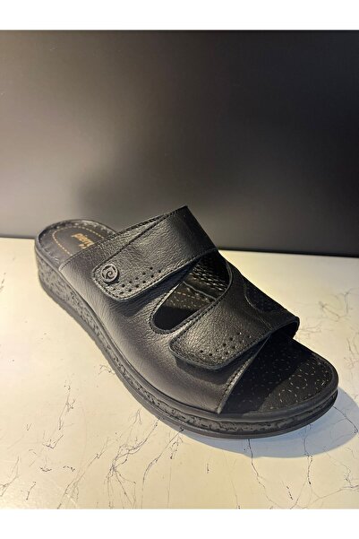 Pierre Cardin @ Pc-54804 Velcro Genuine Leather Slippers