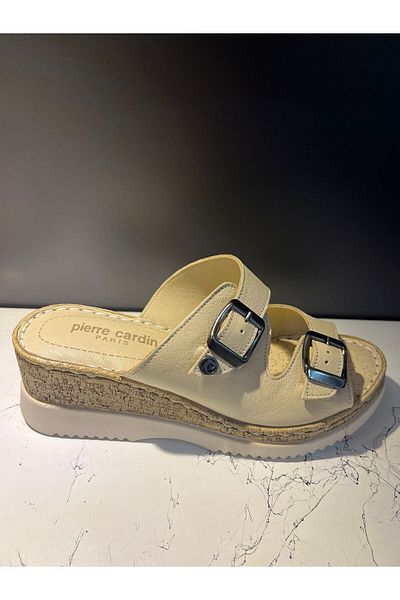 Pierre Cardin @ Pc-54802 Παντόφλες από γνήσιο δέρμα με σφήνα τακούνι