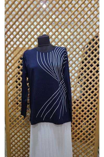 First Kadın büyük beden uzun kollu penye bluz