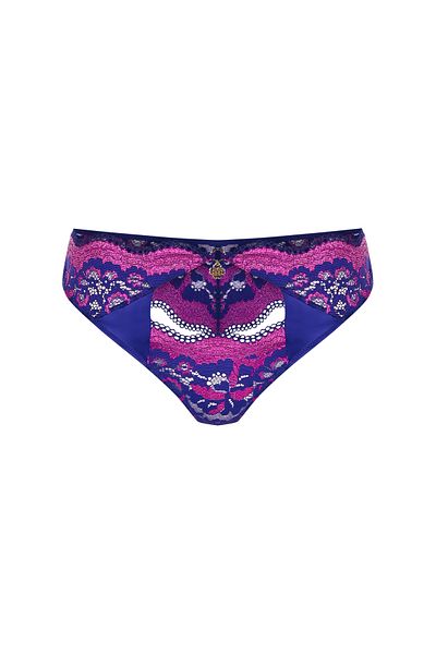 Feu De Elu Addria Saks Blue Satin Lace String