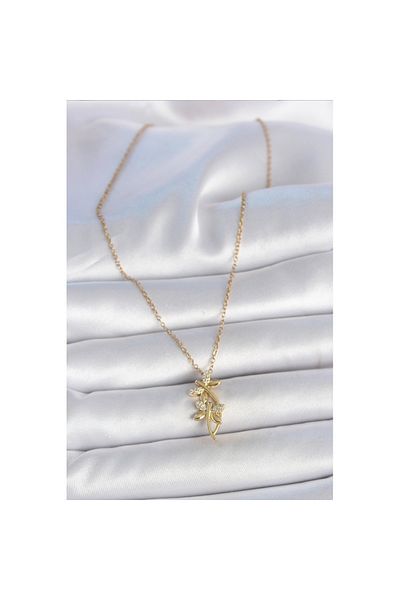 Skygo 316L Steel Gold Color Chain Zircon Stone Dragonfly Model Women's Necklace - Tj-Bko10037