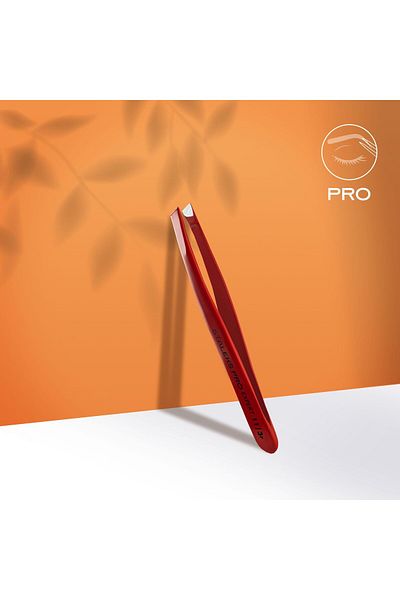 STALEKS Expert 11 Type 3R Eyebrow Tweezers (Wide Trapezoidal Edges), Red