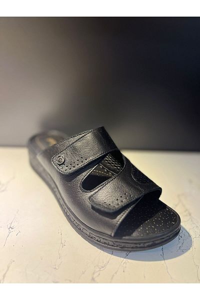 Pierre Cardin @ Pc-54804 Velcro Genuine Leather Slippers