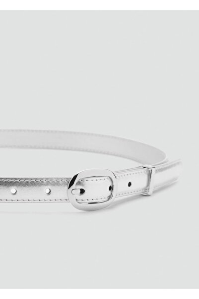 MANGO Woman Oval tokalı metalik kemer