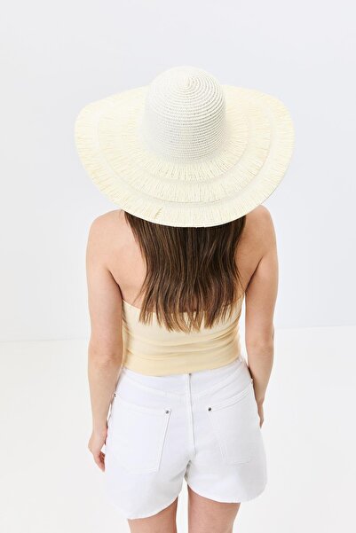 C&City Wide Brim Straw Beach Hat Y25730-07 Cream