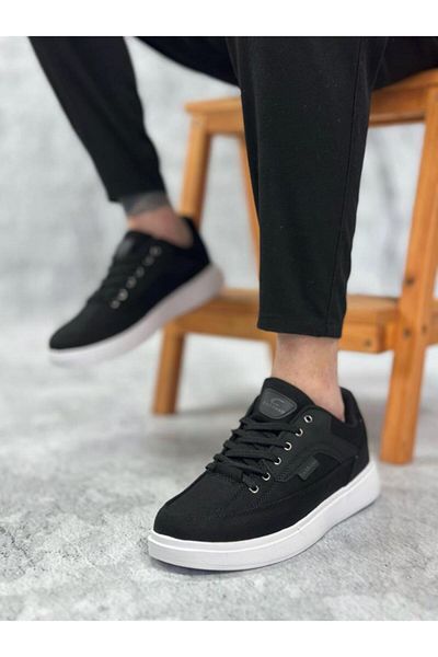 BPM BA0236 Μαύρα casual ανδρικά παπούτσια με άνετη επίπεδη σόλα με κορδόνια