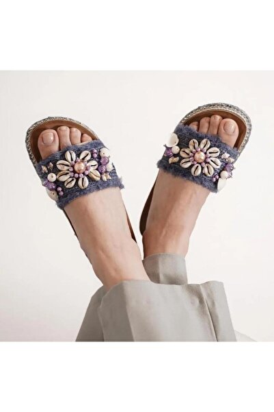 Guja 25y170-2 Жіночі тапочки з камінцями у вигляді морських мушель та грибною підошвою преміум-класу